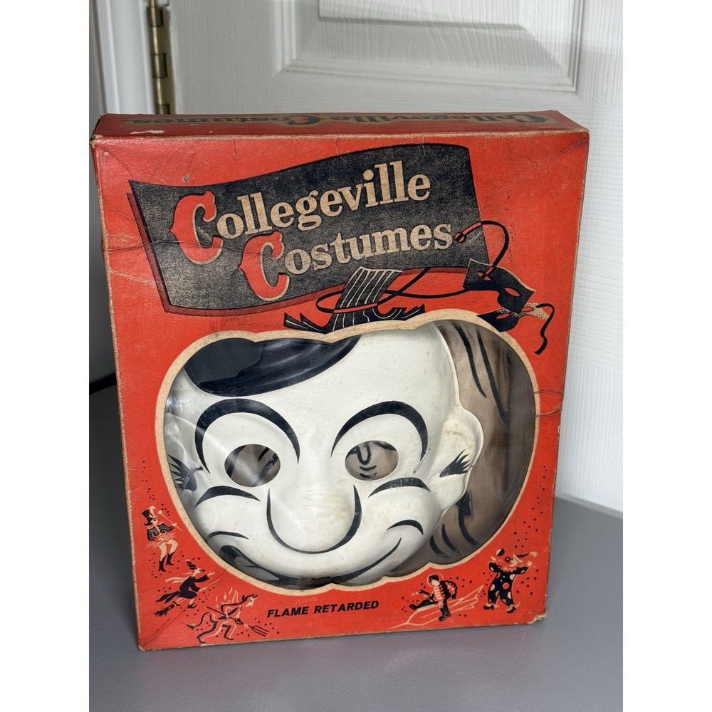 Vintage 1960's Collegeville Funny Man Ghost Halloween Costume Box Ben Cooper USA